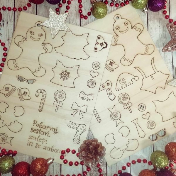 Leseni DIY piškotek punčka in fantek – ustvarjalni set