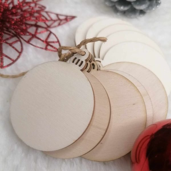 DIY komplet lesenih božičnih obeskov – 10 kos